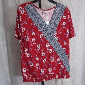 Red White Blue Summer Top Size Large NWT